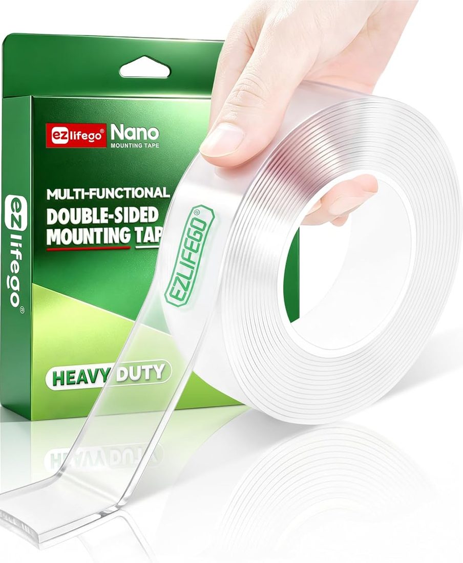 EZlifego Heavy Duty Nano Double Sided Mounting Tape, 9.85 FT, Clear — product image from the Amazon listing
