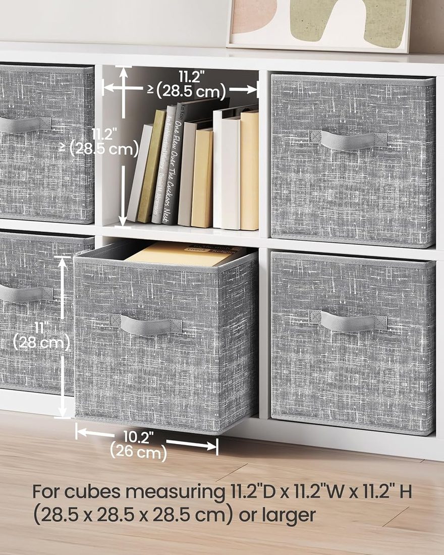 SONGMICS Storage Cubes, Set of 6, 11-Inch Foldable Closet Organizers — listing image 3